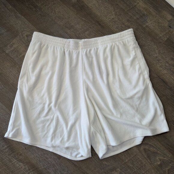 Skims US Womens Sz 2X Snow Terry Lounge Shorts Loose Fit Cotton/Modal Blend NEW - Picture 1 of 9
